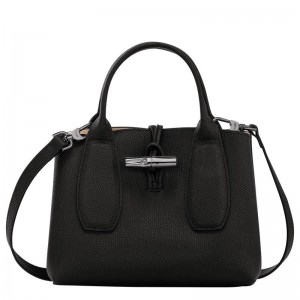 Longchamp Roseau S Women's Handbags Black | UPZ-851932