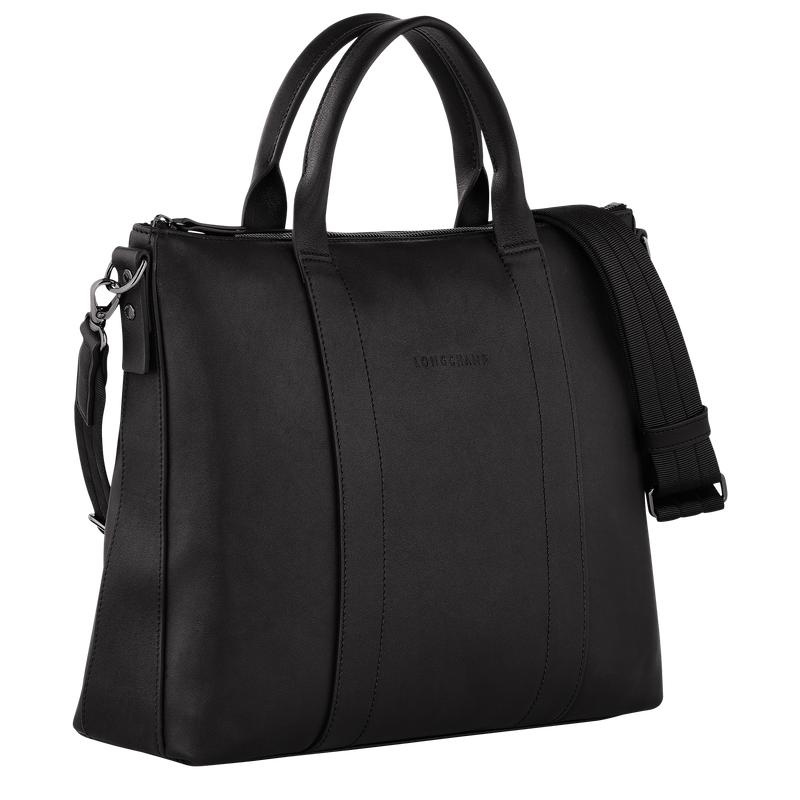 Longchamp 3D Men's Briefcase Black | FOX-367024