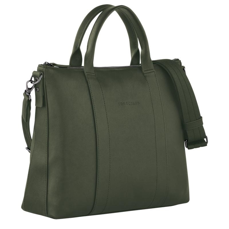 Longchamp 3D Men's Briefcase Khaki | GVI-367815