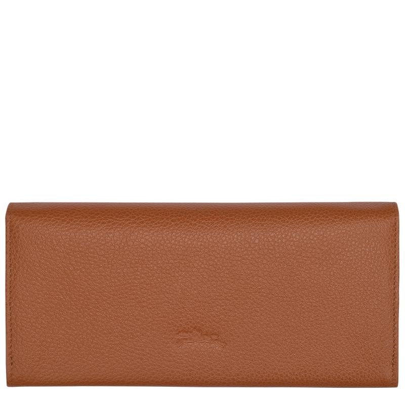 Longchamp Le Foulonné Continental Women's Wallets Caramel Brown | GBI-537841