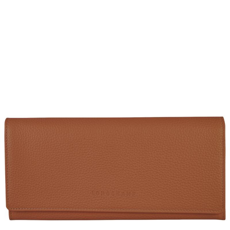 Longchamp Le Foulonné Continental Women\'s Wallets Caramel Brown | GBI-537841