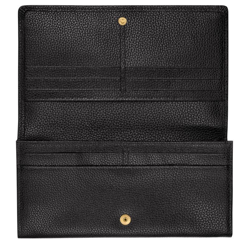 Longchamp Le Foulonné Continental Women's Wallets Black | FEW-047615