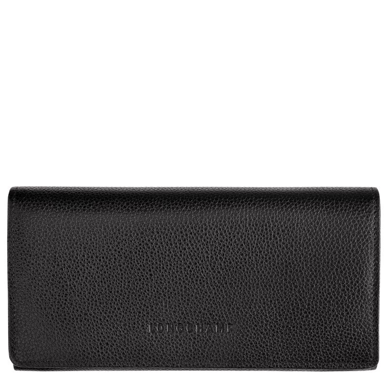 Longchamp Le Foulonné Continental Women\'s Wallets Black | FEW-047615