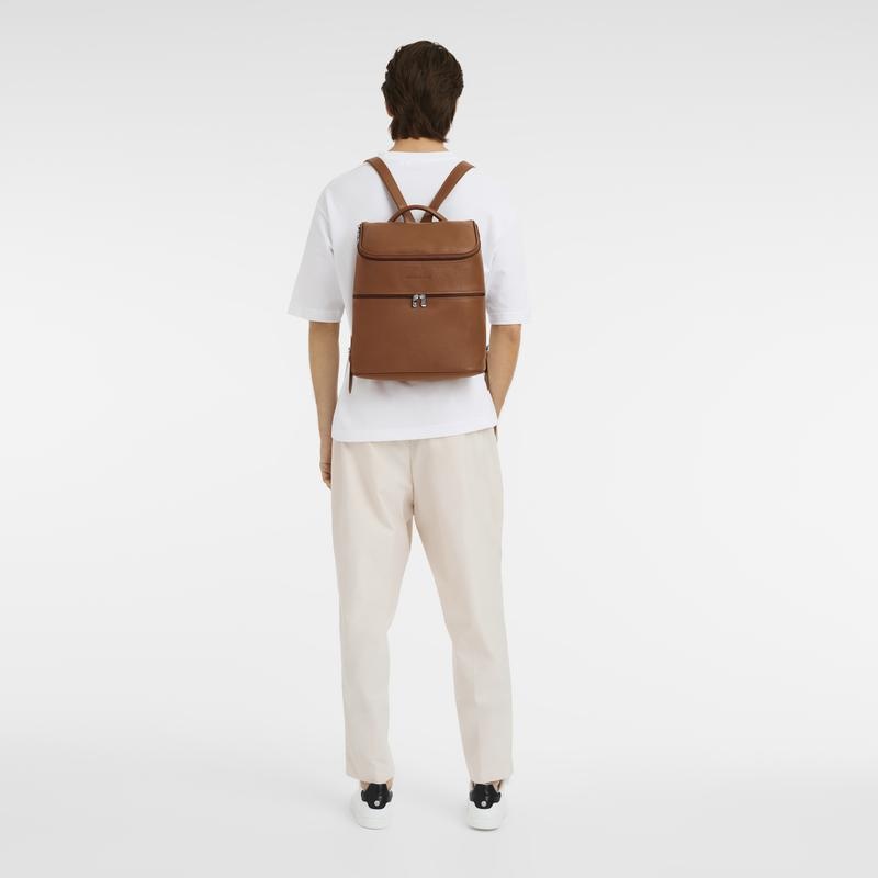 Longchamp Le Foulonné Men's Backpacks Caramel Brown | JSY-321546