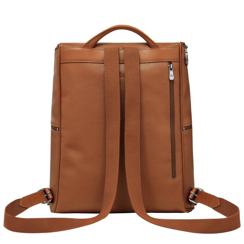 Longchamp Le Foulonné Men's Backpacks Caramel Brown | JSY-321546