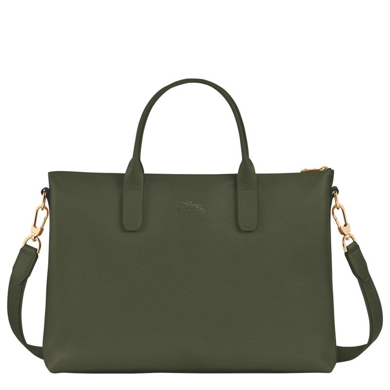 Longchamp Le Foulonné S Men's Briefcase Khaki | OWJ-841936