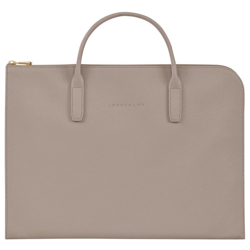 Longchamp Le Foulonné S Men\'s Briefcase Turtledove Grey | UHZ-813260