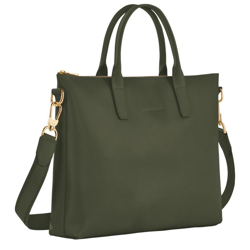 Longchamp Le Foulonné S Women's Briefcase Khaki | PWQ-453897