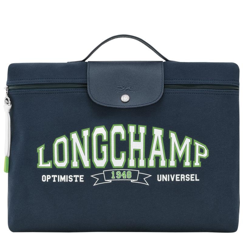 Longchamp Le Pliage Collection Men\'s Briefcase Navy | BWT-423867