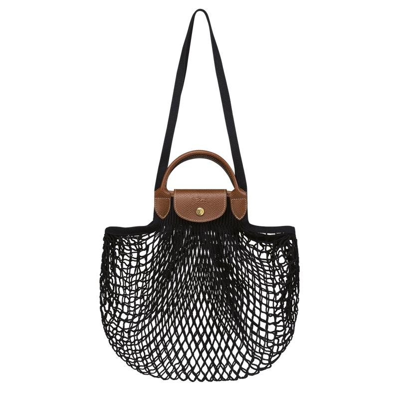 Longchamp Le Pliage Filet L Women\'s Mesh Bag Black | FOU-759260