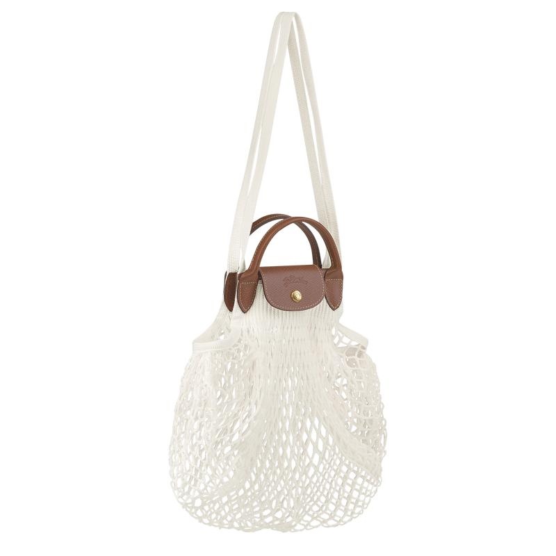 Longchamp Le Pliage Filet L Women's Mesh Bag Ecru White | IJM-986271