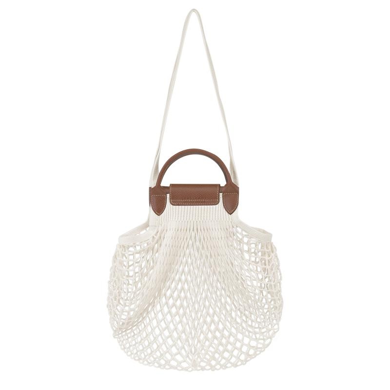 Longchamp Le Pliage Filet L Women's Mesh Bag Ecru White | IJM-986271