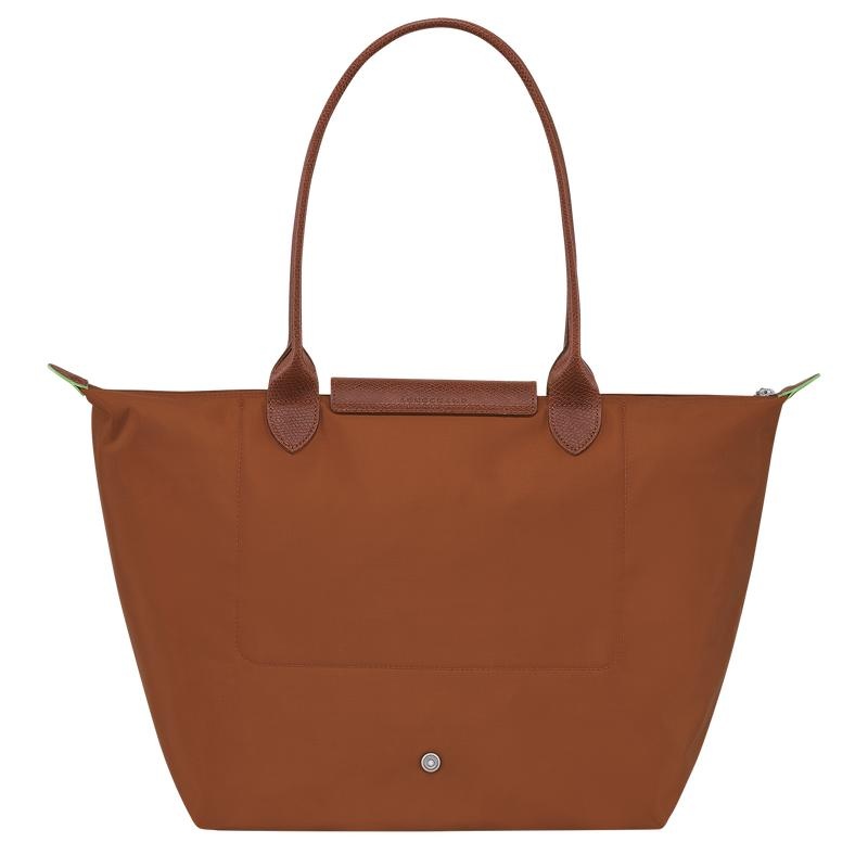 Longchamp Le Pliage Green L Women's Tote Bag Cognac Brown | RUC-941286