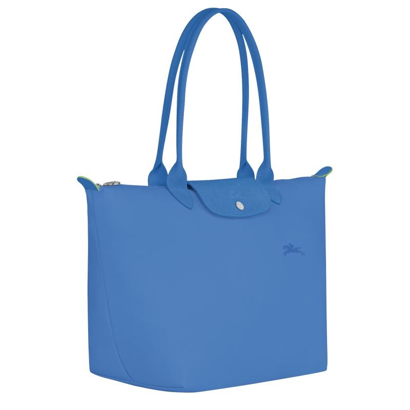 Longchamp Le Pliage Green L Women's Tote Bag Cornflower Blue | QEU-372981