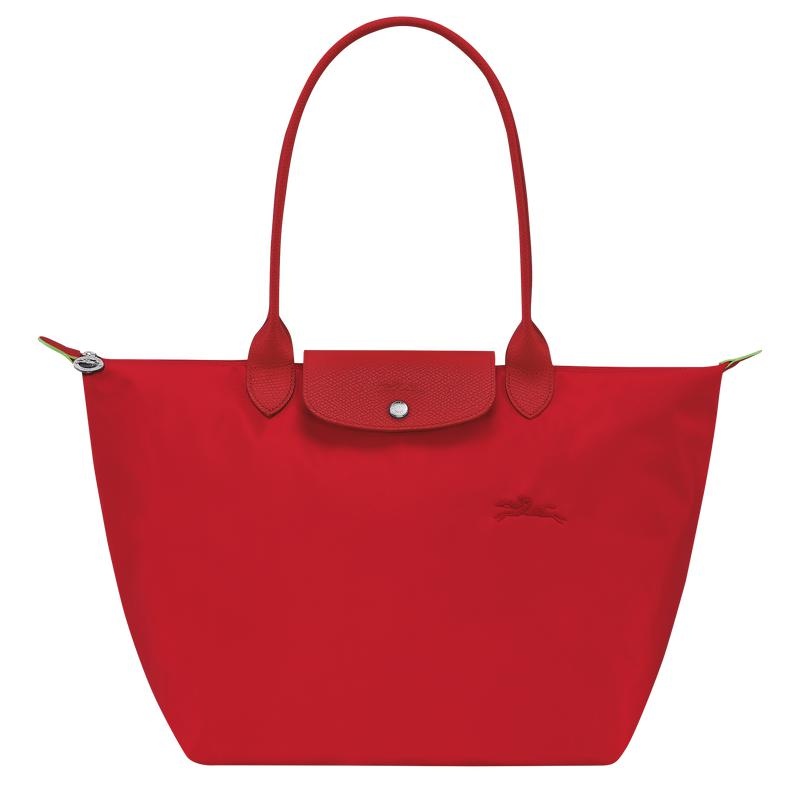 Longchamp Le Pliage Green L Women\'s Tote Bag Tomato Red | BVI-583061