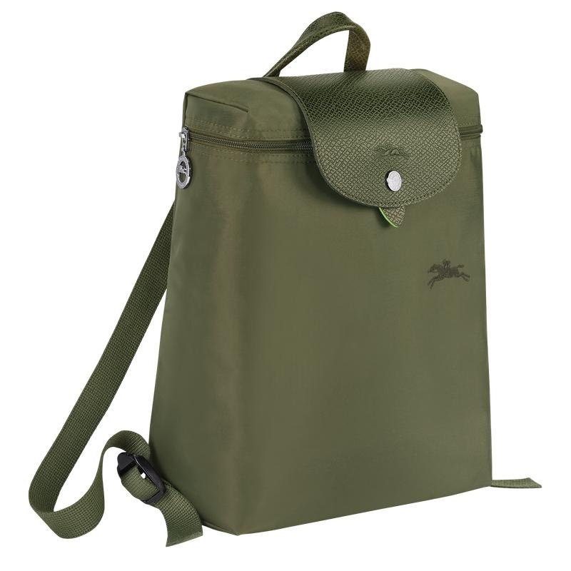 Longchamp Le Pliage Green M Men's Backpacks Forest Green | HIU-416539