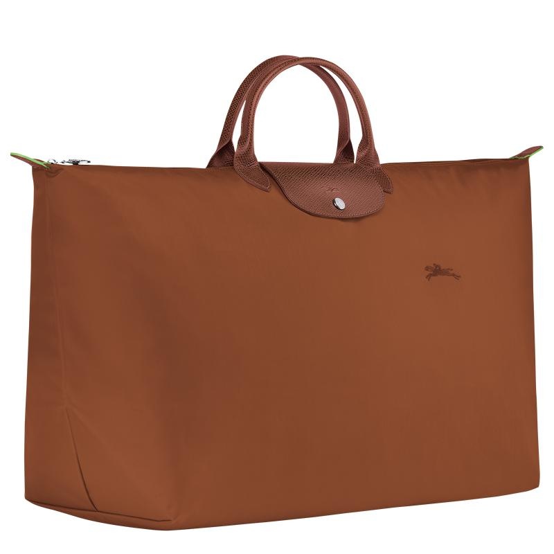 Longchamp Le Pliage Green M Men's Travel Bags Cognac Brown | HXN-687021