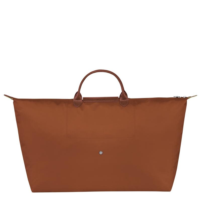 Longchamp Le Pliage Green M Men's Travel Bags Cognac Brown | HXN-687021