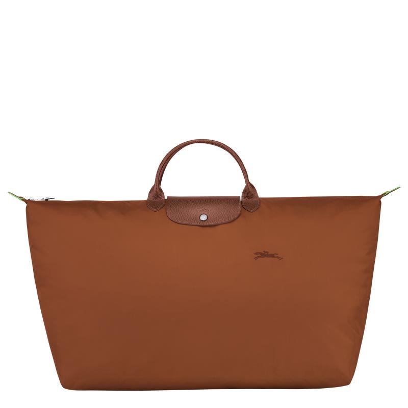 Longchamp Le Pliage Green M Men\'s Travel Bags Cognac Brown | HXN-687021