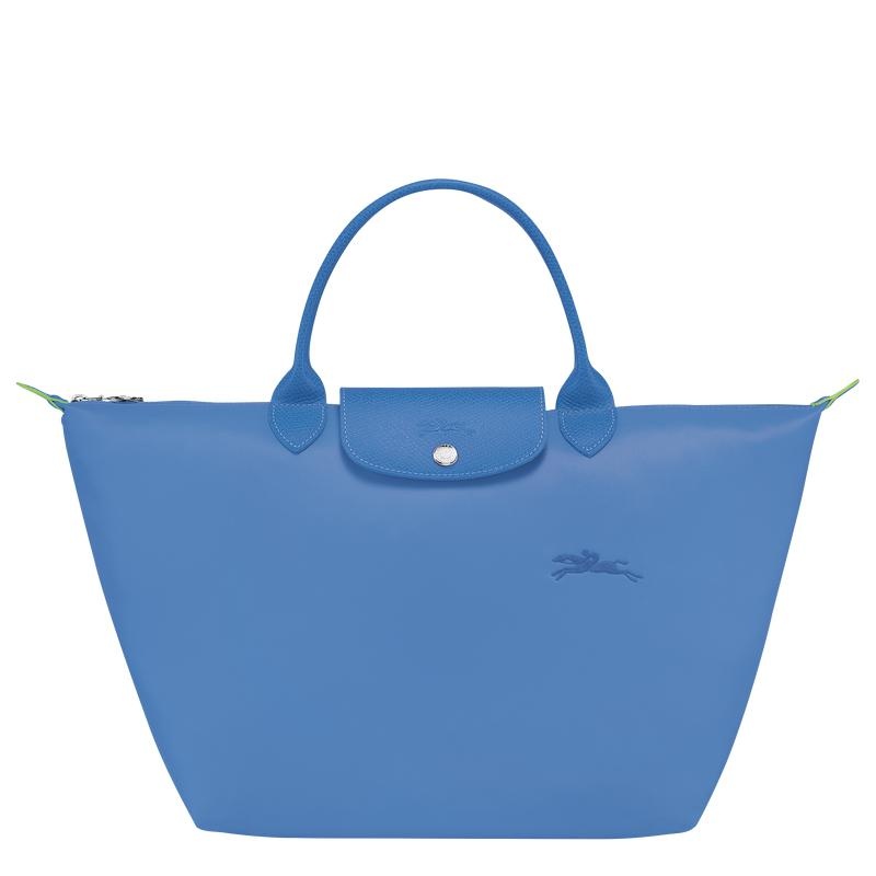 Longchamp Le Pliage Green M Women\'s Handbags Cornflower Blue | ACX-681740