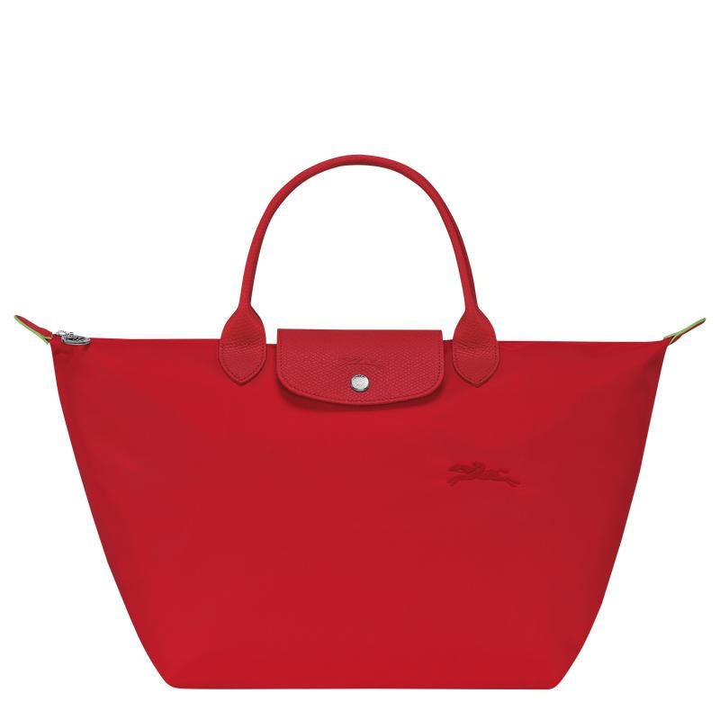 Longchamp Le Pliage Green M Women\'s Handbags Tomato Red | BMG-569741