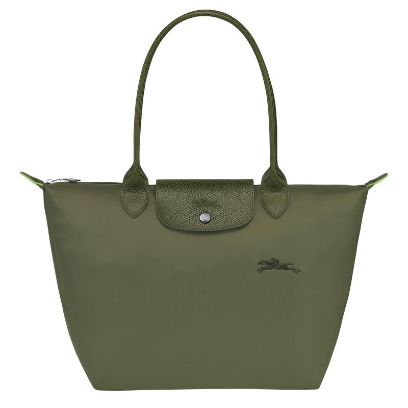 Longchamp Le Pliage Green M Women\'s Tote Bag Forest Green | FTV-719350