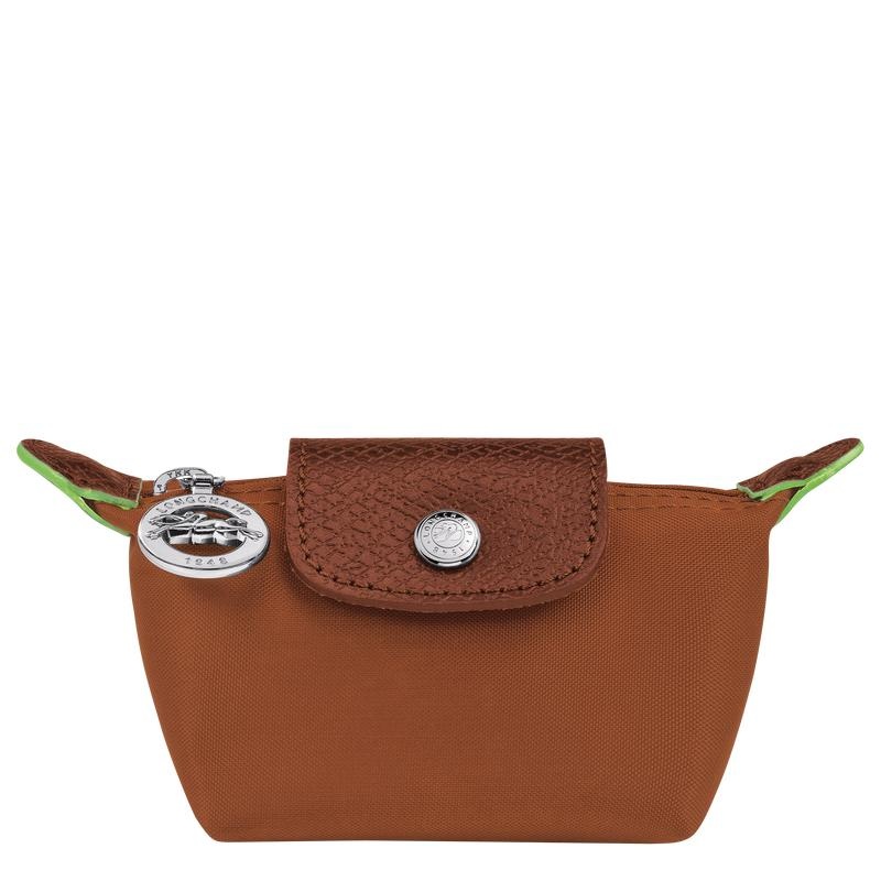 Longchamp Le Pliage Green Men\'s Coin Purses Cognac Brown | XFS-634259