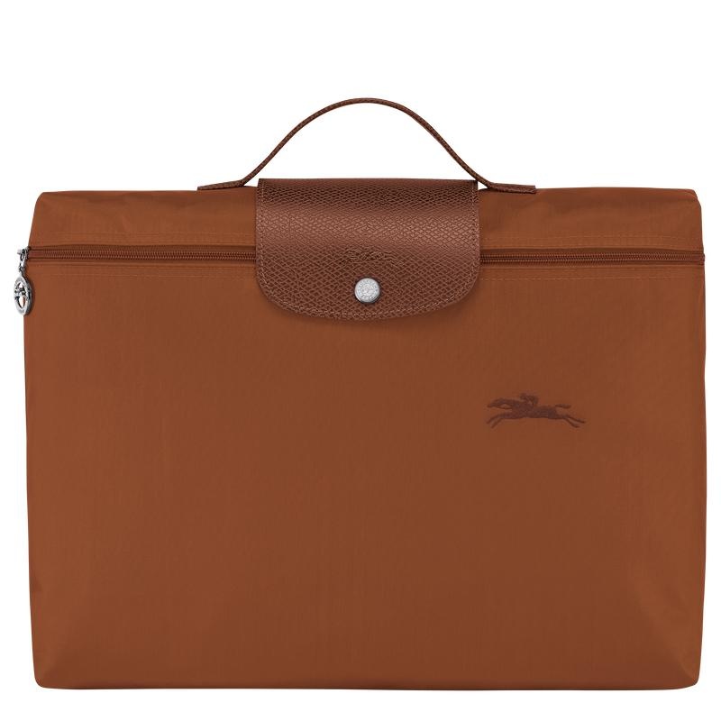 Longchamp Le Pliage Green S Men\'s Briefcase Cognac Brown | GFP-453279