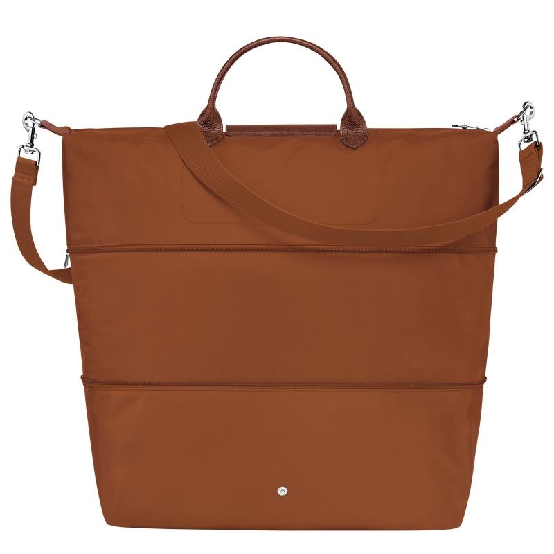 Longchamp Le Pliage Green expandable Women's Travel Bags Cognac Brown | RDU-102498