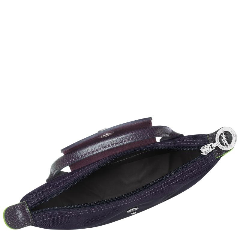 Longchamp Le Pliage Green with handle Men's Pouches Bilberry Purple | EIV-469327