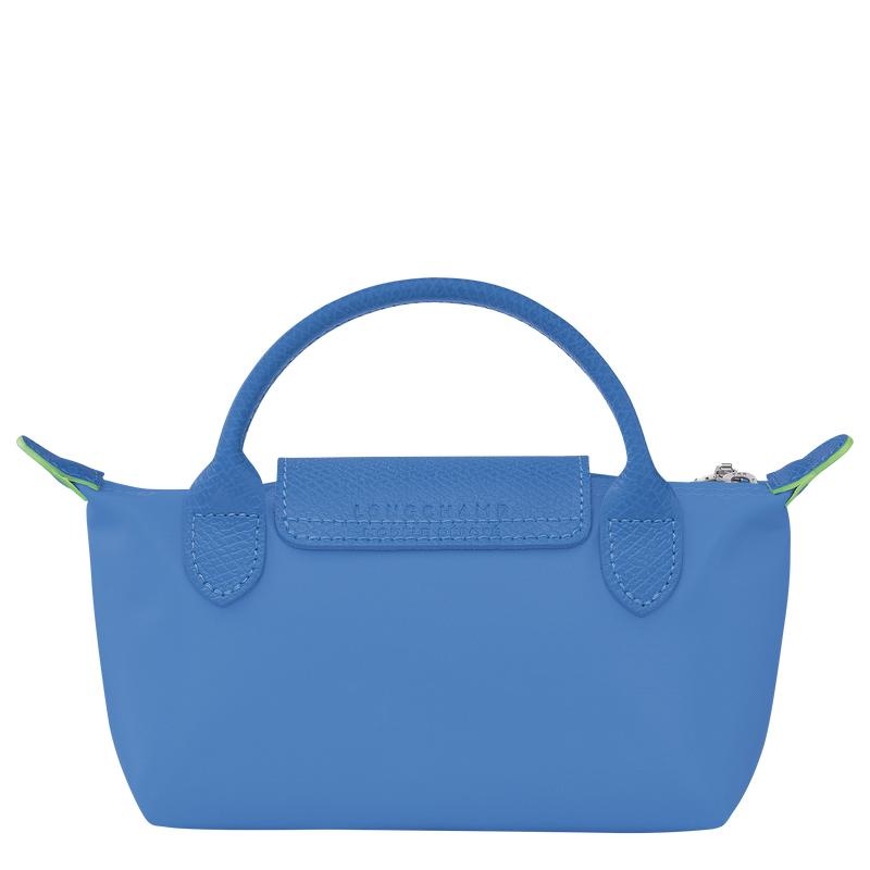 Longchamp Le Pliage Green with handle Men's Pouches Cornflower Blue | LIA-510276