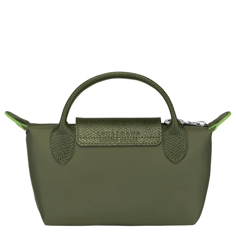 Longchamp Le Pliage Green with handle Men's Pouches Forest Green | XHG-514739