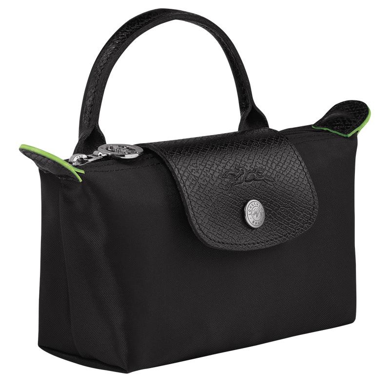 Longchamp Le Pliage Green with handle Women's Pouches Black | WRQ-965271