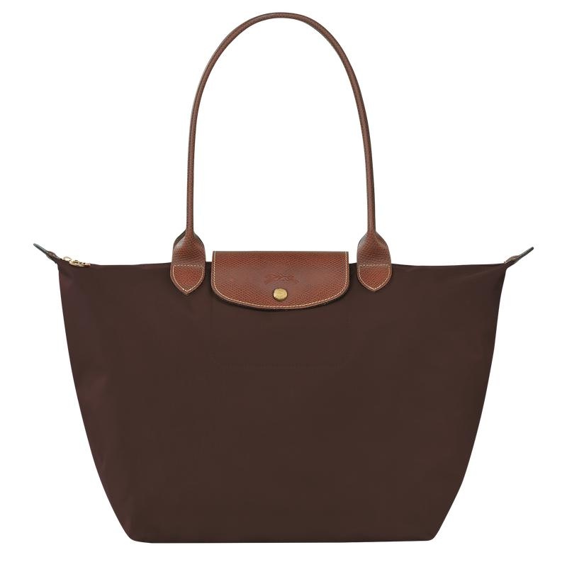 Longchamp Le Pliage Original L Women\'s Tote Bag Ebony Brown | NEG-174038