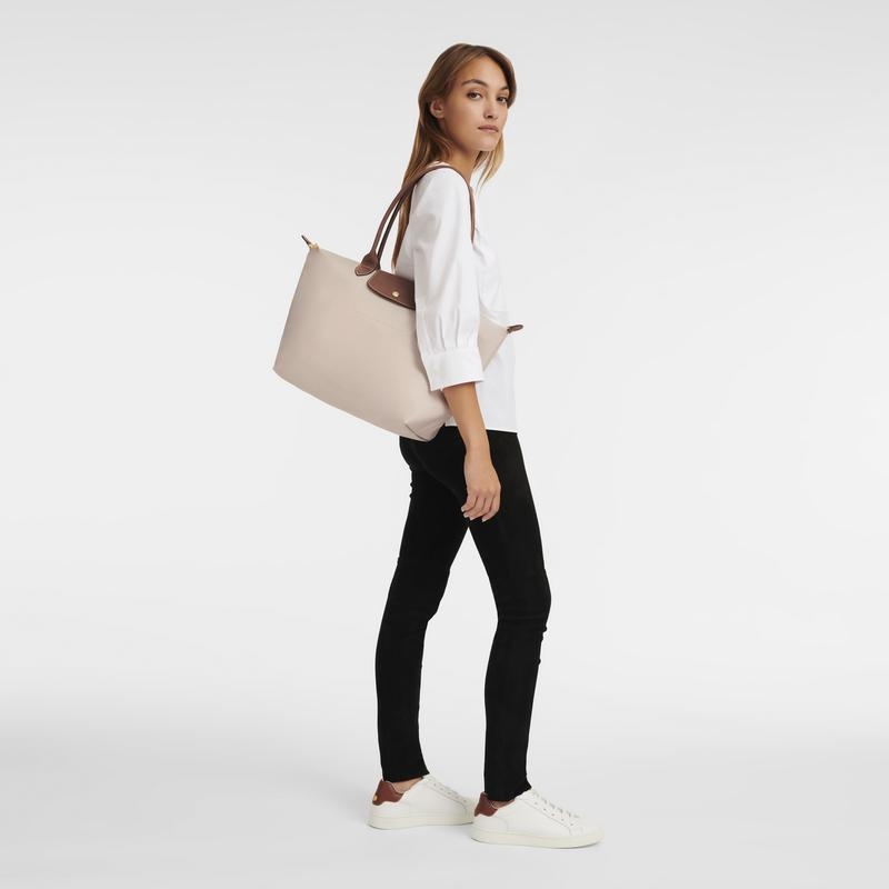 Longchamp Le Pliage Original L Women's Tote Bag Paper White | KFA-893542