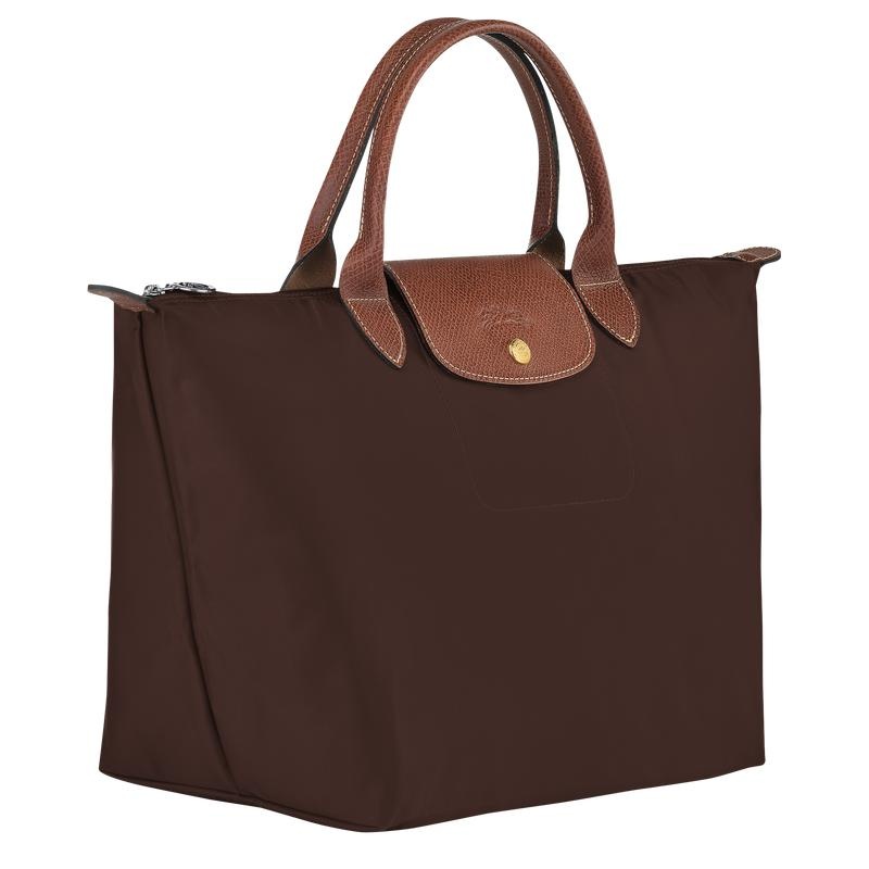 Longchamp Le Pliage Original M Women's Handbags Ebony Brown | KUL-038142