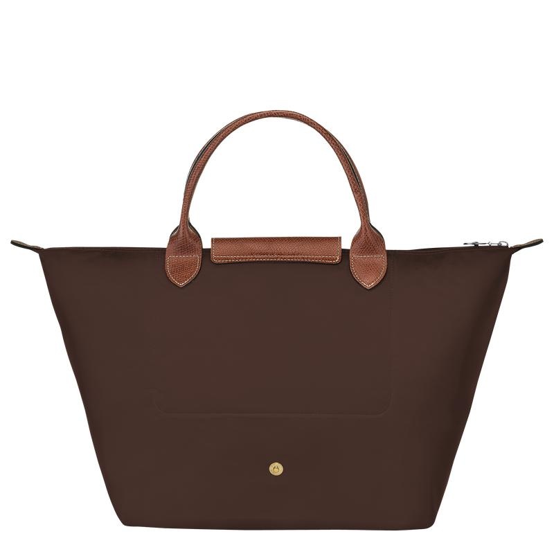 Longchamp Le Pliage Original M Women's Handbags Ebony Brown | KUL-038142