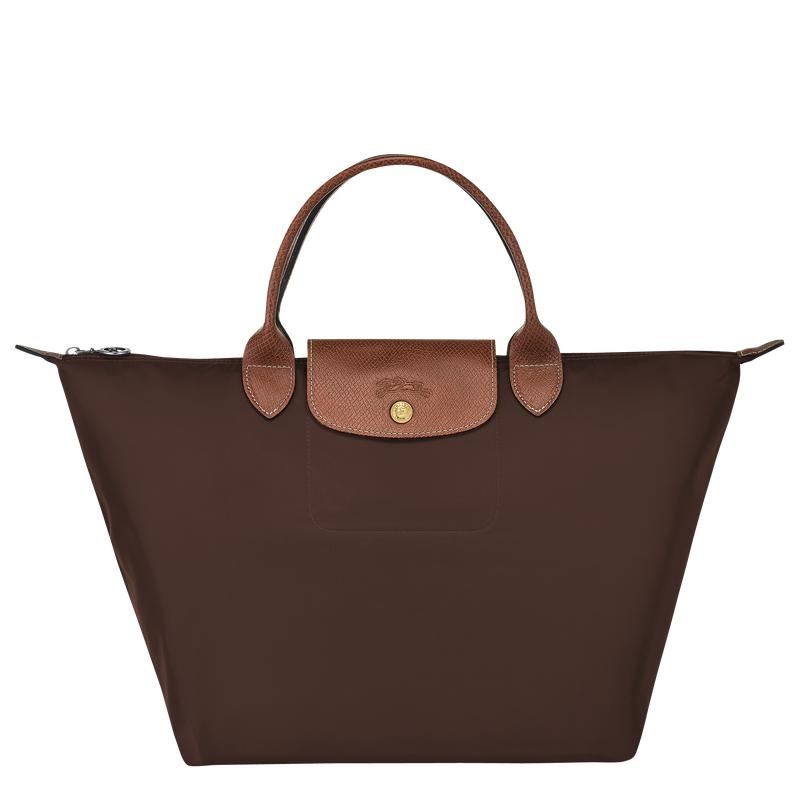 Longchamp Le Pliage Original M Women\'s Handbags Ebony Brown | KUL-038142