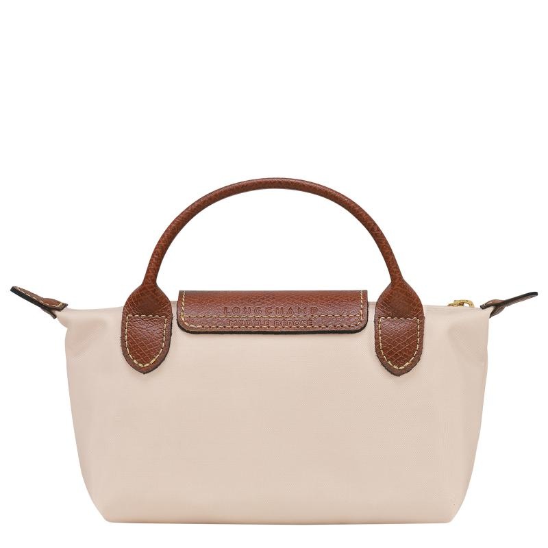 Longchamp Le Pliage Original with handle Women's Pouches Paper White | VGP-932501