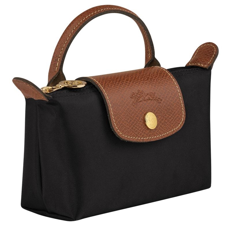 Longchamp Le Pliage Original with handle Women's Pouches Black | CNE-385940