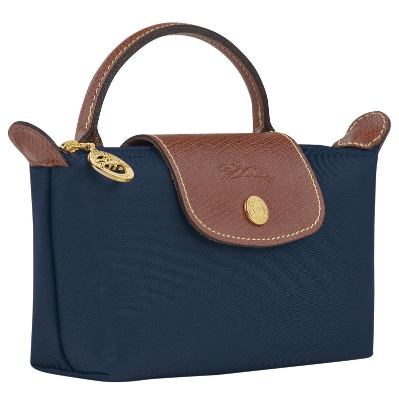 Longchamp Le Pliage Original with handle Women's Pouches Navy | KCN-459738