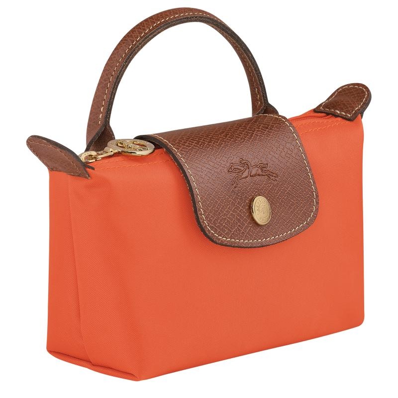 Longchamp Le Pliage Original with handle Men's Pouches Orange | NBI-913428