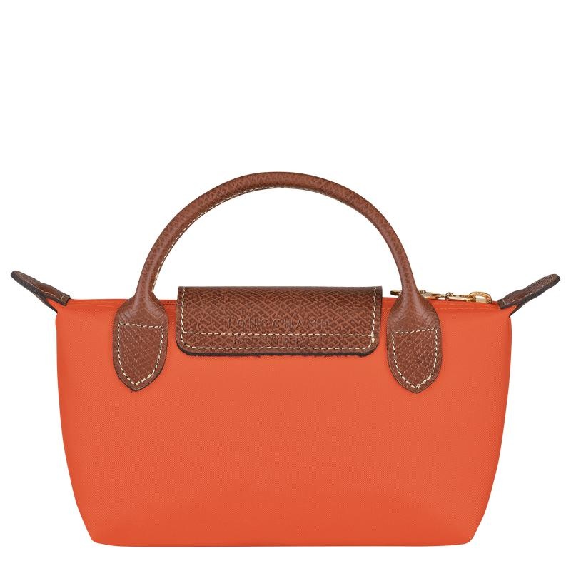 Longchamp Le Pliage Original with handle Men's Pouches Orange | NBI-913428