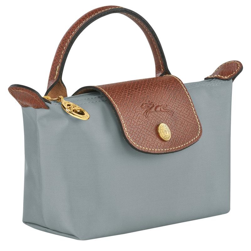 Longchamp Le Pliage Original with handle Men's Pouches Steel Grey | DJC-350679