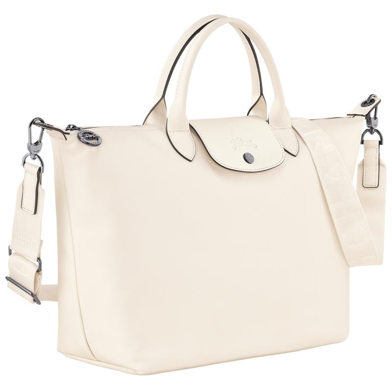 Longchamp Le Pliage Xtra L Men's Handbags Ecru White | OTE-365490