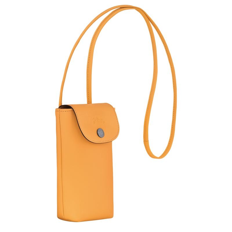 Longchamp Le Pliage Xtra with leather lace Women's Phone Case Apricot Orange | EWJ-978643