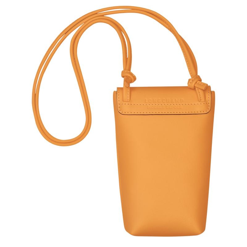 Longchamp Le Pliage Xtra with leather lace Women's Phone Case Apricot Orange | EWJ-978643