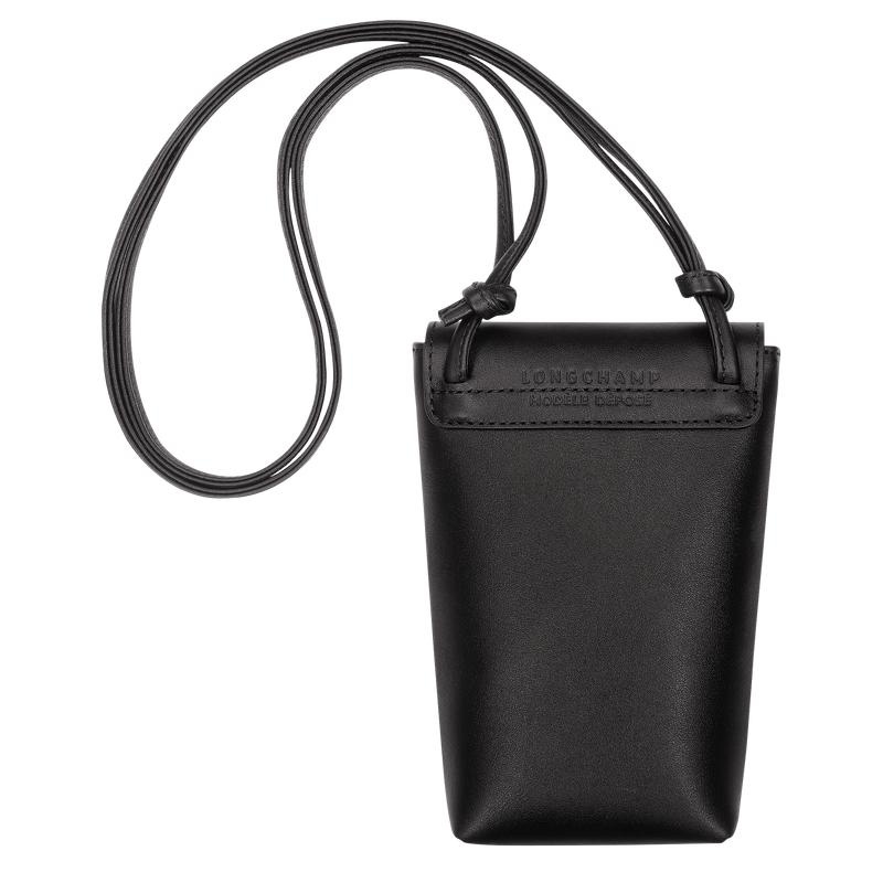 Longchamp Le Pliage Xtra with leather lace Women's Phone Case Black | BJU-561973