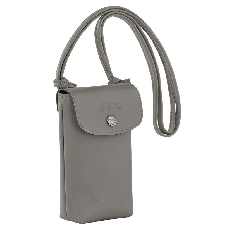 Longchamp Le Pliage Xtra with leather lace Women's Phone Case Turtledove Grey | ZTJ-015364