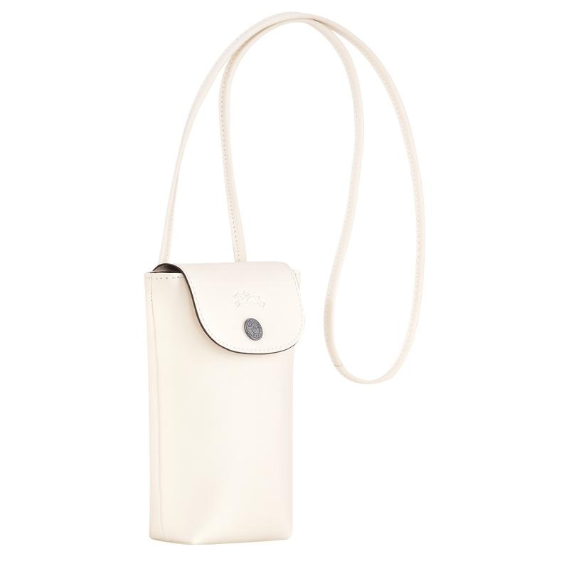 Longchamp Le Pliage Xtra with leather lace Men's Phone Case Ecru White | YSW-805914